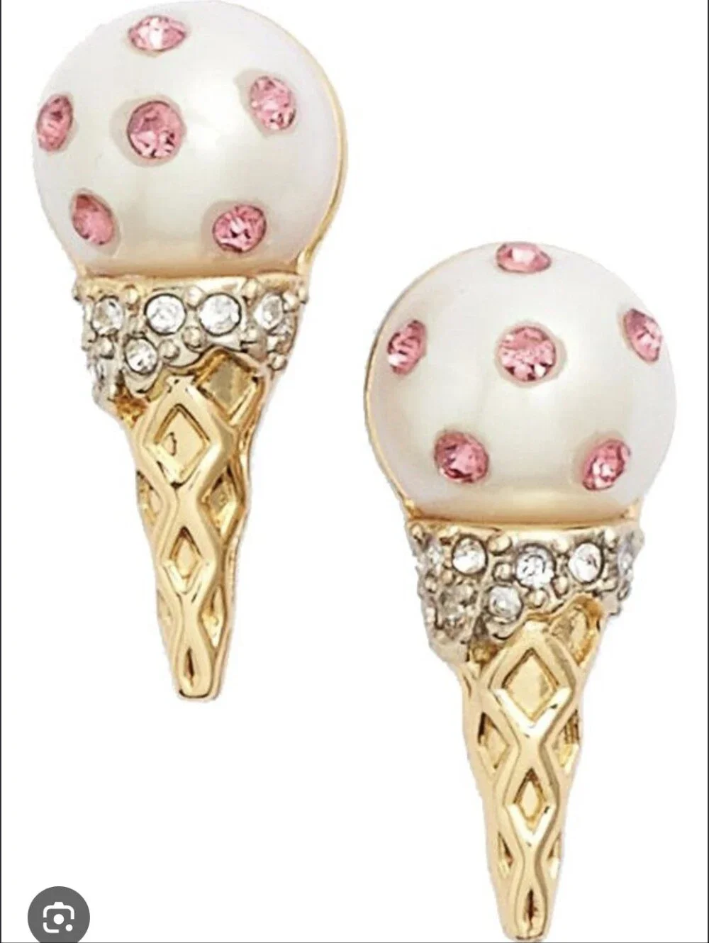 Kate Spade Carnival Nights Ice Cream Cone Stud Earrings - EUC in dust bag